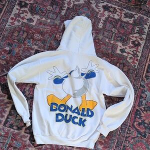 Disney White Hoodie Donald Duck